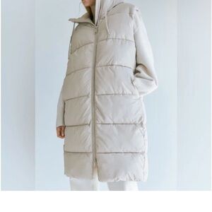 H&M Cream long Puffer Jacket